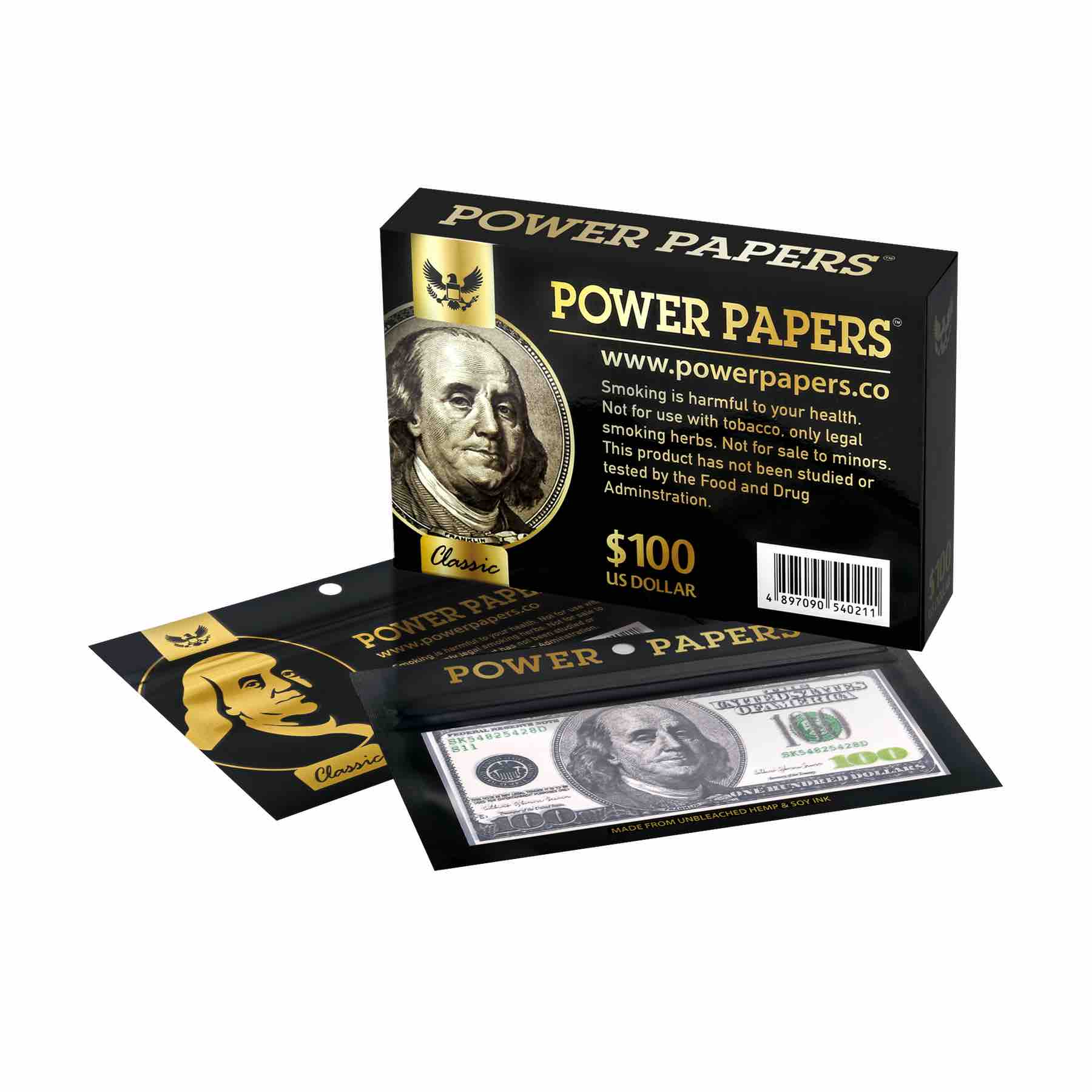 Power Papers 100 DOLLAR - Super King Size + Tips - 12 Stück