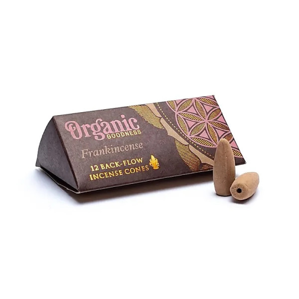 Rückfluss Räucherkegel - Organic Goodness - Weihrauch -  12 Stück