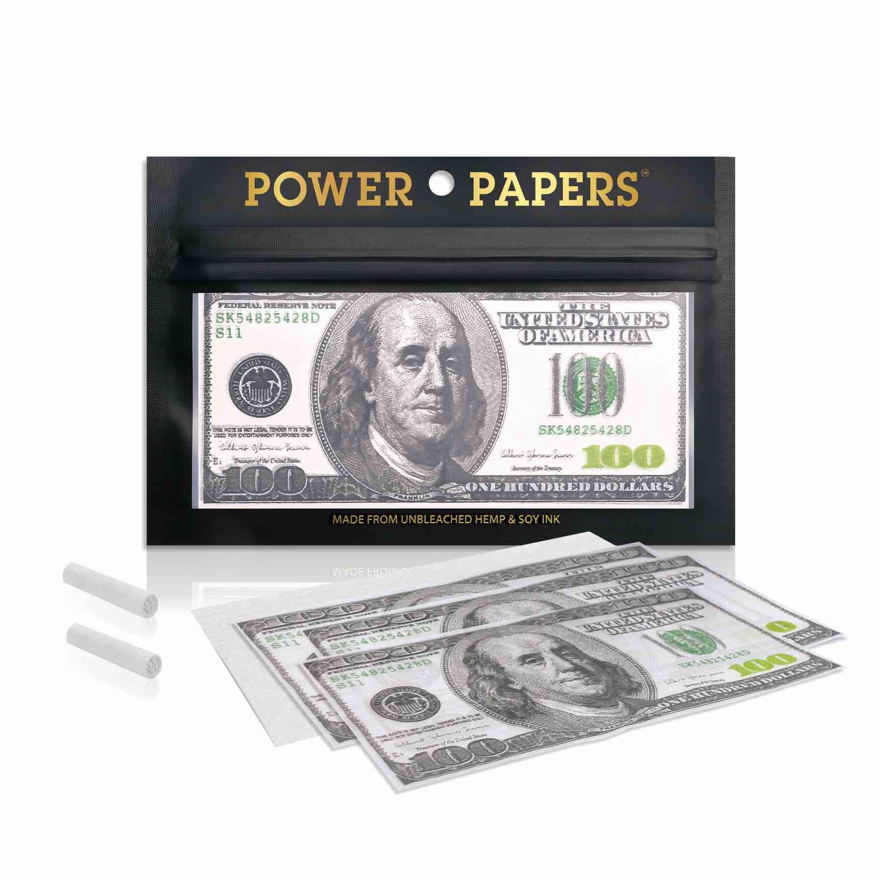 Power Papers 100 DOLLAR - Super King Size + Tips - 12 Stück
